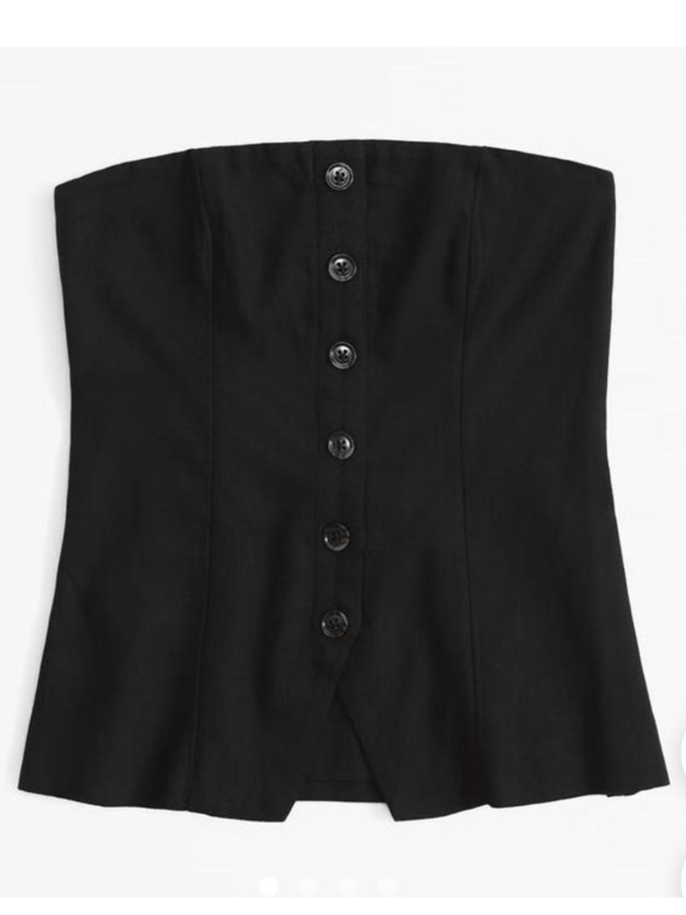 NWT Abercrombie & Fitch Black Linen Strapless Top S